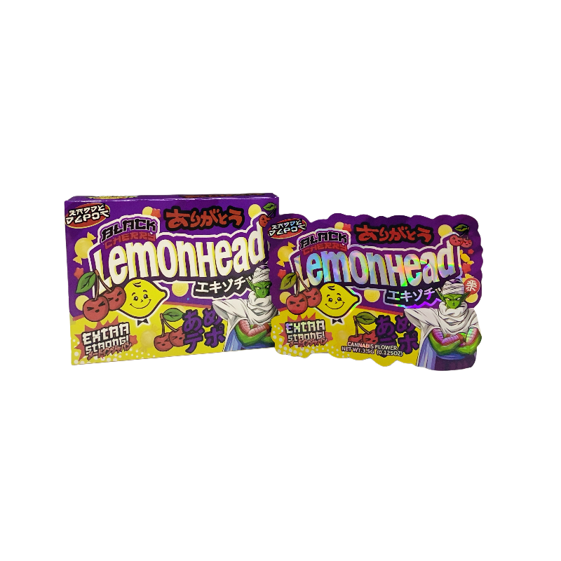 25 Pack 3.5g Shaped Bags & Boxes Set - Kandy Depo Black Cherry Lemonhead