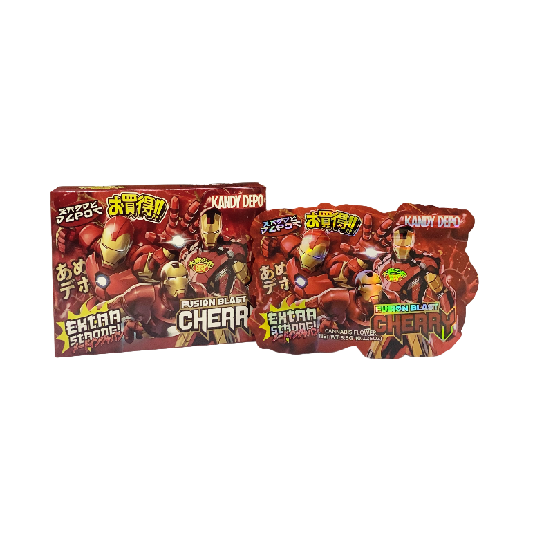 25 Pack 3.5g Shaped Bags & Boxes Set - Kandy Depo Fusion Blast Cherry