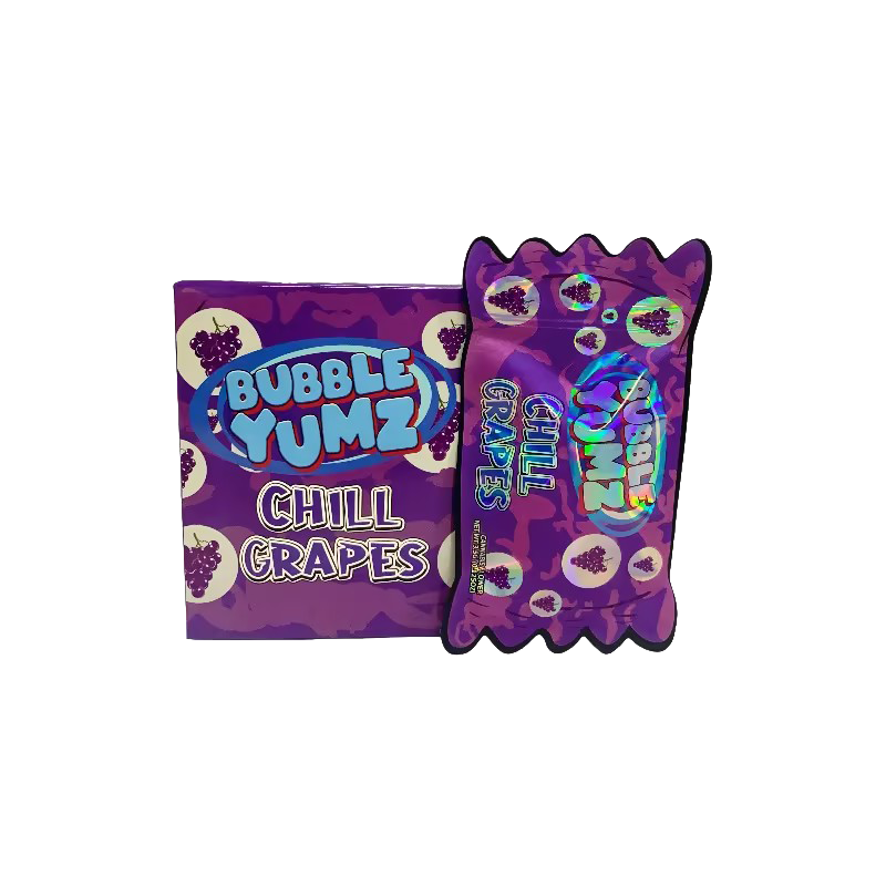 25 Pack 3.5g Shaped Bags & Boxes Set - Bubble Yumz Chill Grapes