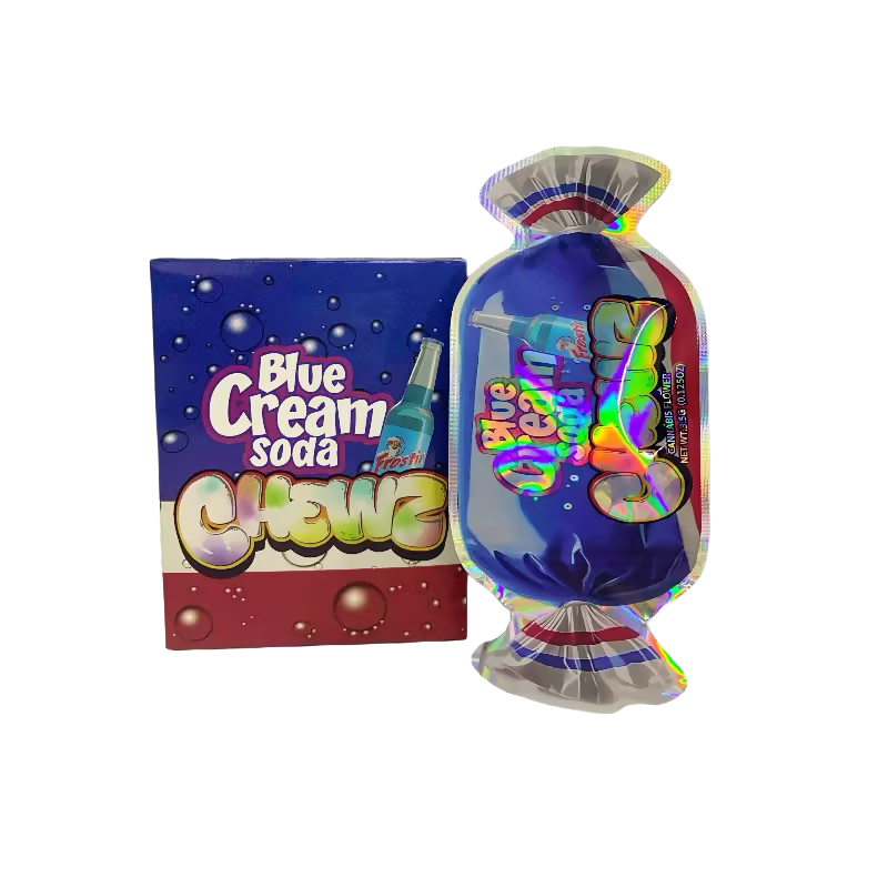25 Pack 3.5g Shaped Bags & Boxes Set - Blue Cream Soda Chewz