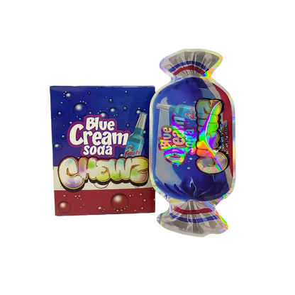 25 Pack 3.5g Shaped Bags & Boxes Set - Blue Cream Soda Chewz