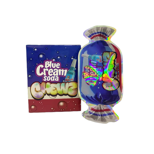 25 Pack 3.5g Shaped Bags & Boxes Set - Blue Cream Soda Chewz