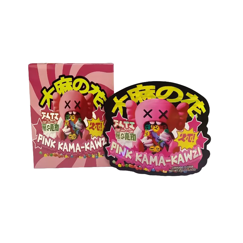 25 Pack 3.5g Shaped Bags & Boxes Set - Kandy Depo Pink Kama-Kawzi
