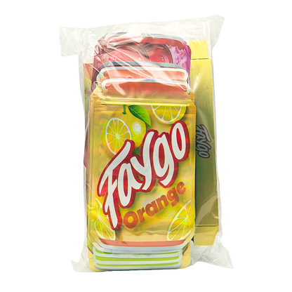 25 Pack – 3.5g Shaped Mylar Bags & Boxes Set (5 Design Mix) Faygo Sodas