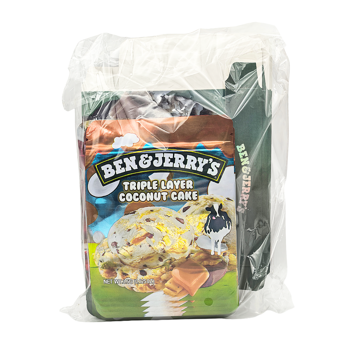 25 Pack – 3.5g Shaped Mylar Bags & Boxes Set (5 Design Mix) Ben & Jerry's Ice Cream