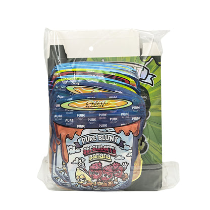 25 Pack – 3.5g Shaped Mylar Bags & Boxes Set (5 Design Mix) Pure Blunt Flavors