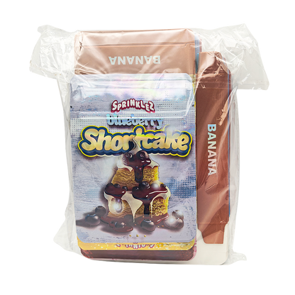 25 Pack – 3.5g Shaped Mylar Bags & Boxes Set (5 Design Mix) Sprinklez Sweet Style 1
