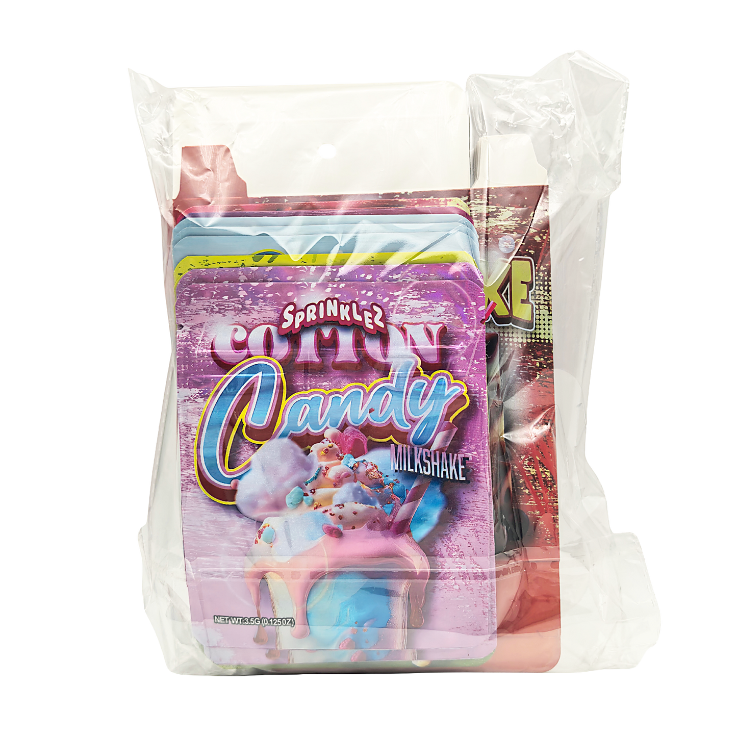 25 Pack – 3.5g Shaped Mylar Bags & Boxes Set (5 Design Mix) Sprinklez Sweet Style 2
