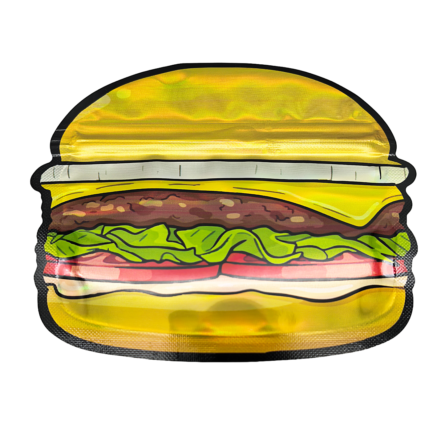 50 Pack – 3.5g Special Die Cut Shaped Mylar Bag - Za-N-Out Burger