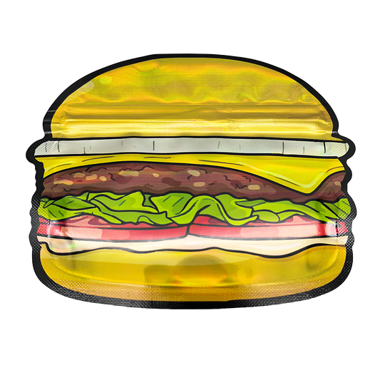 50 Pack – 3.5g Special Die Cut Shaped Mylar Bag - Za-N-Out Burger