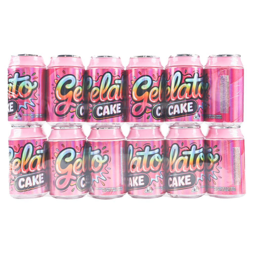 3.5g Plastic Soda Can Jar - Gelato Cake (12 Count)