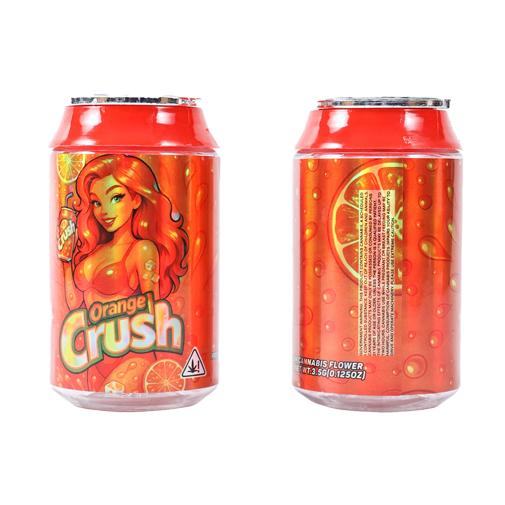 3.5g Plastic Soda Can Jar - Orange Crush (12 Count)