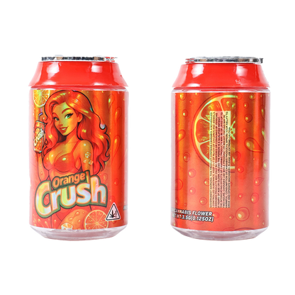 3.5g Plastic Soda Can Jar - Orange Crush (12 Count)