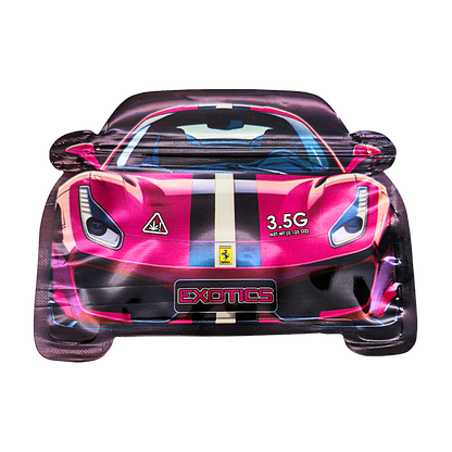 3.5g Shaped Mylar Bag - Red Ferrari Car (50 Count)