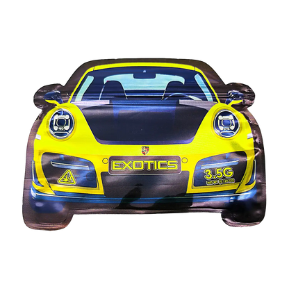3.5g Shaped Mylar Bag - Yellow Porsche Car (50 Count)