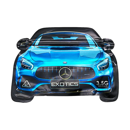 3.5g Shaped Mylar Bag - Blue Mercedes Benz Car (50 Count)