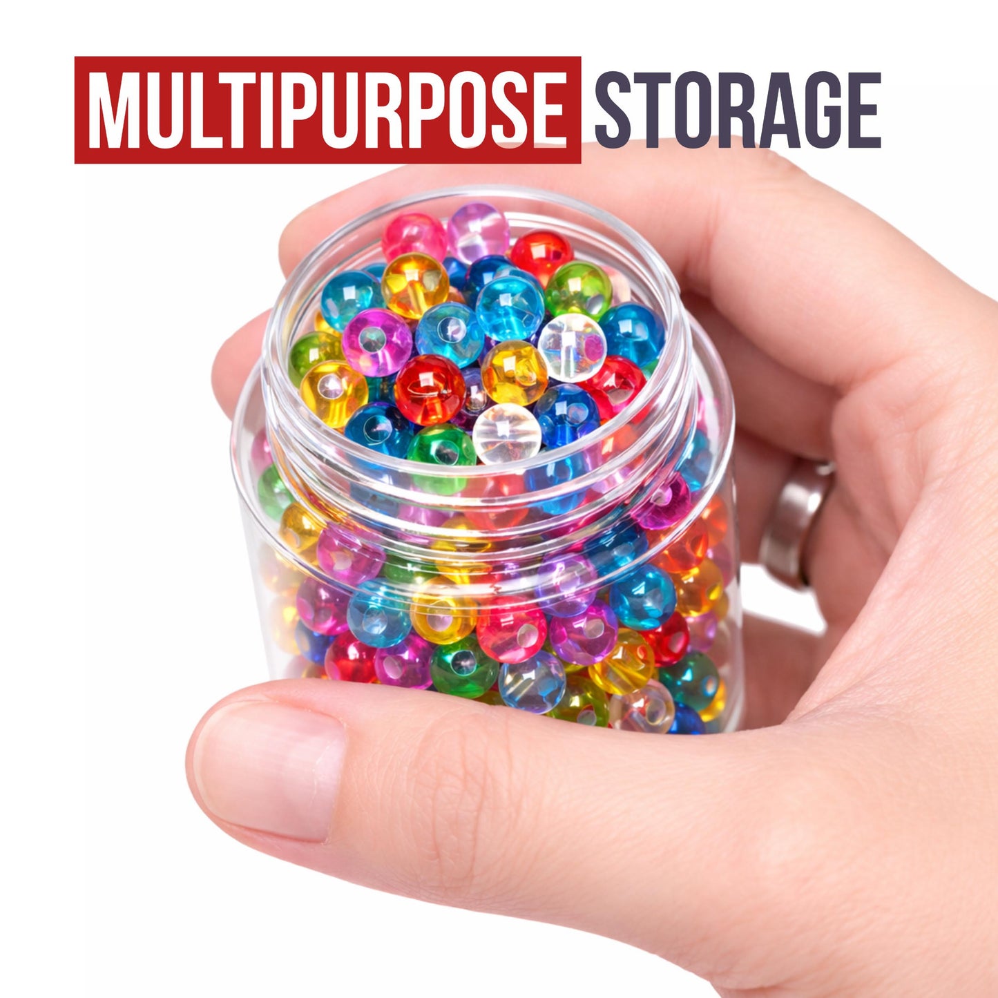 (12 Count) Clear Soda Can Style Storage Containers with Lids – Reusable Decorative Organizer Set