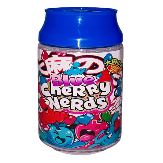 3.5g Plastic Soda Can Jar - Blue Cherry Nerds (12 Count)