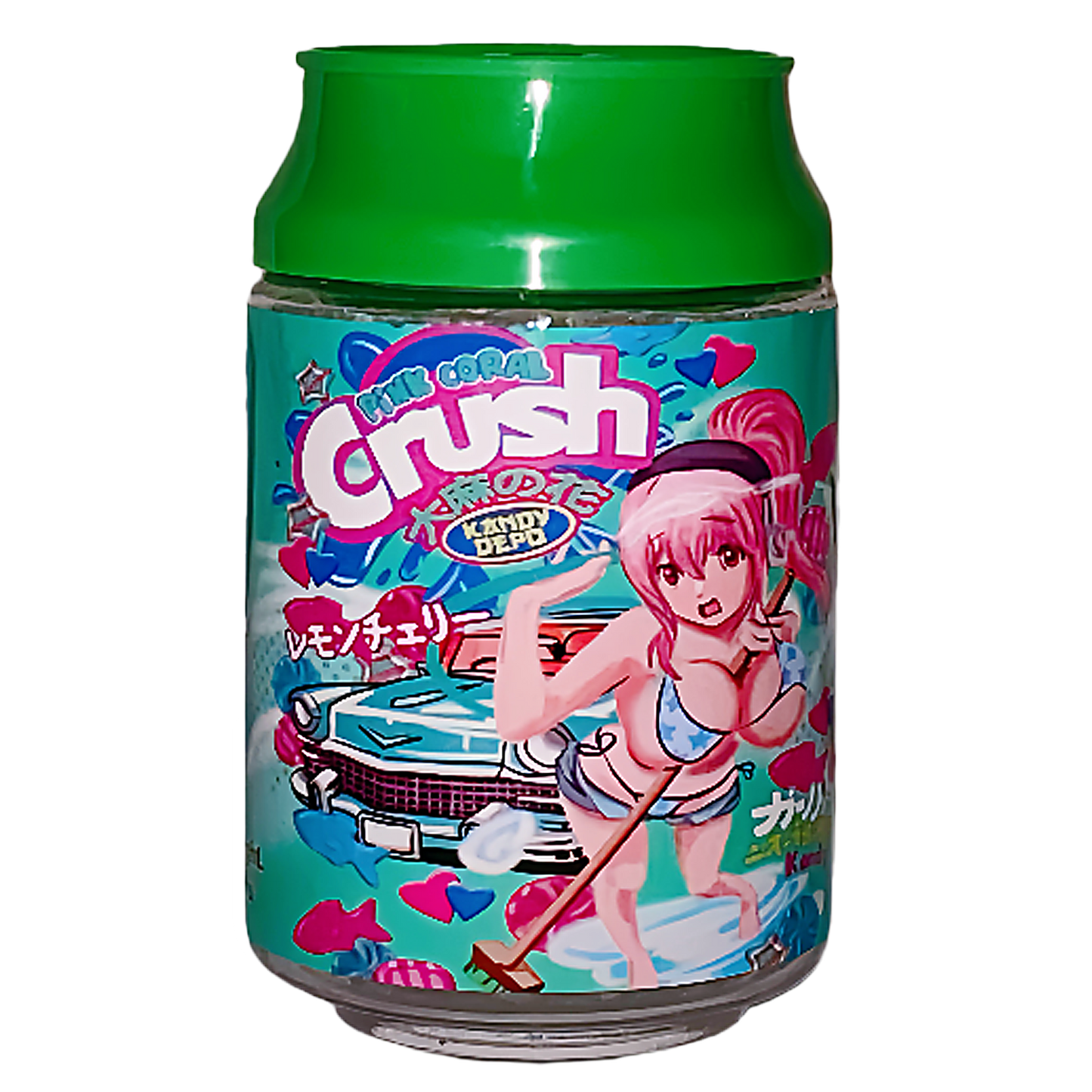 3.5g Plastic Soda Can Jar - Pink Coral Crush (12 Count)