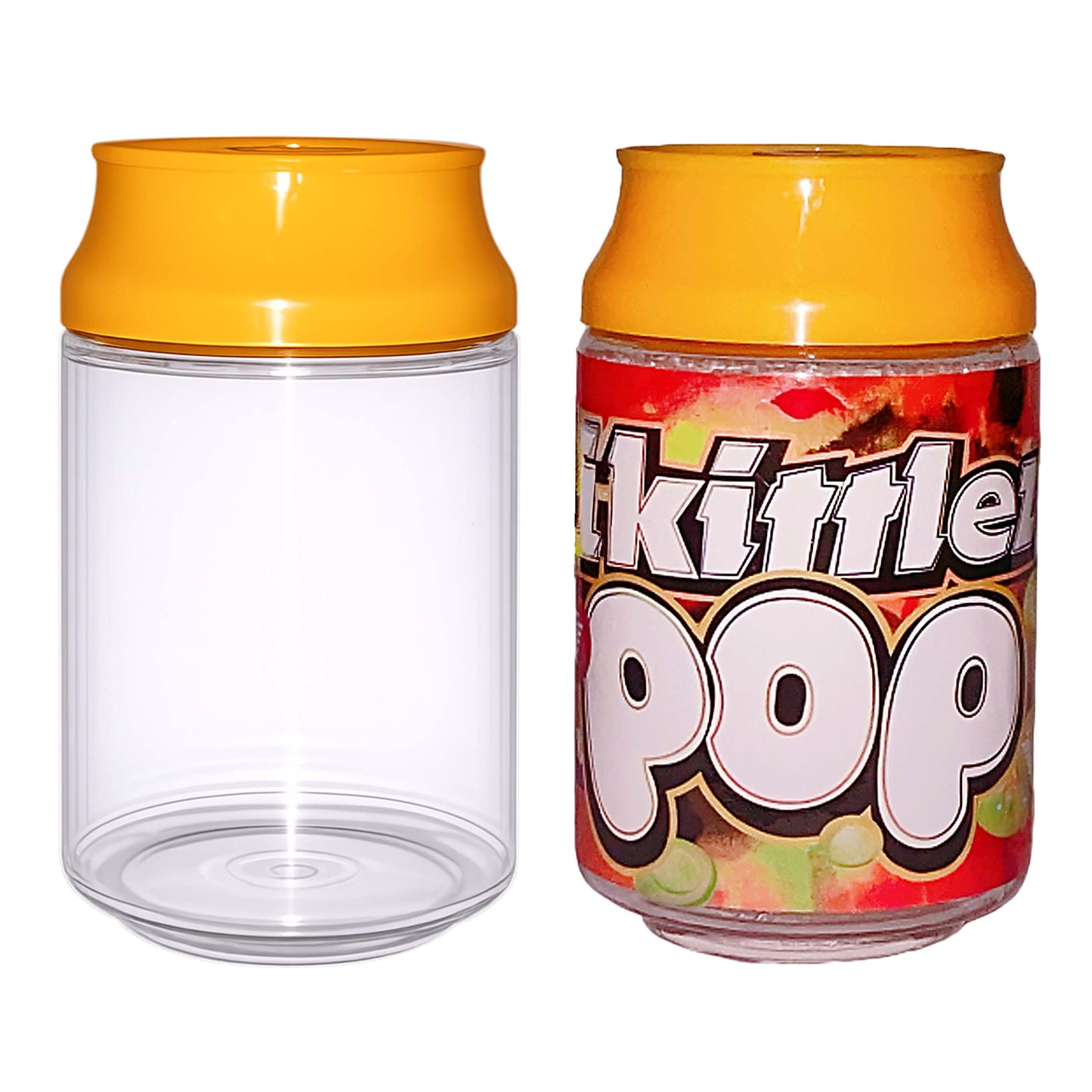 (12 Count) Clear Soda Can Style Storage Containers with Lids – Reusable Decorative Organizer Set