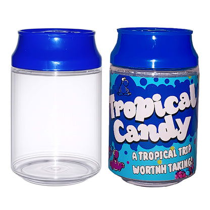 (12 Count) Clear Soda Can Style Storage Containers with Lids – Reusable Decorative Organizer Set