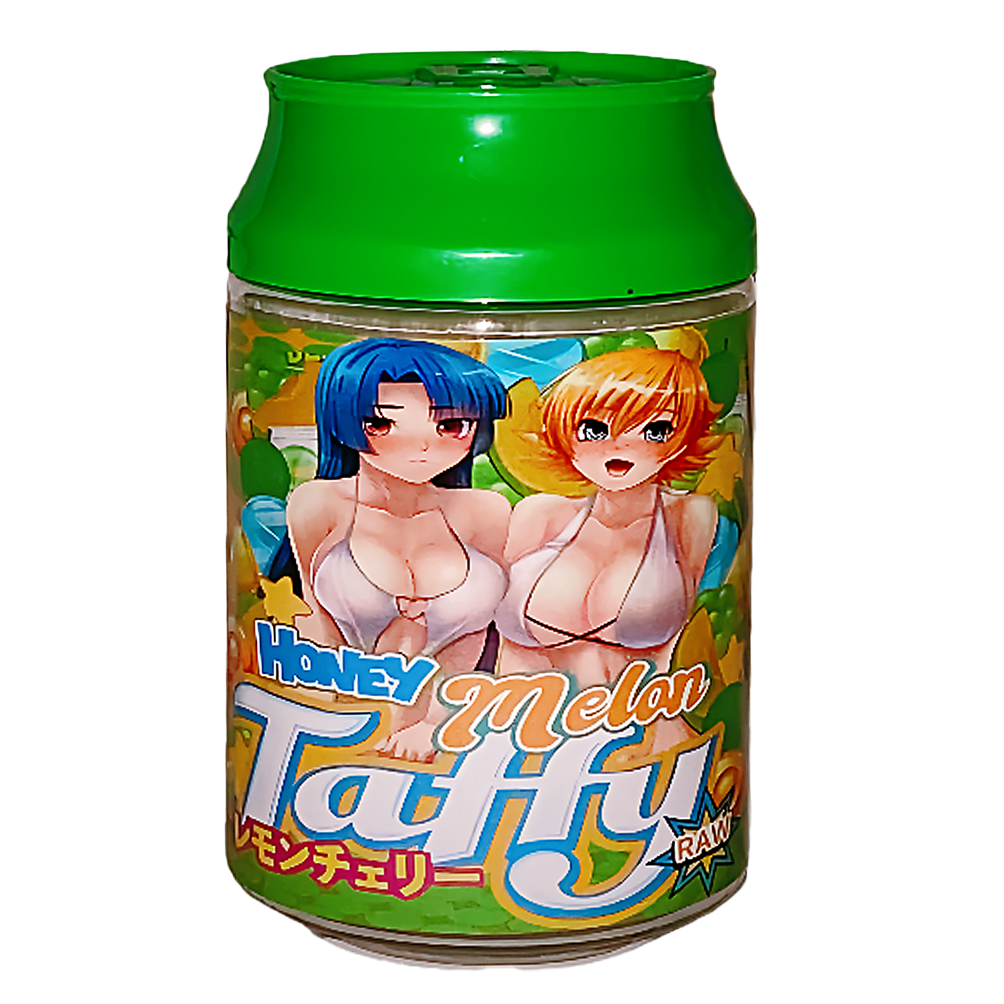 3.5g Plastic Soda Can Jar - Honey Melon Taffy (12 Count)