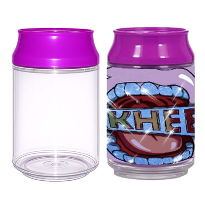 (12 Count) Clear Soda Can Style Storage Containers with Lids – Reusable Decorative Organizer Set