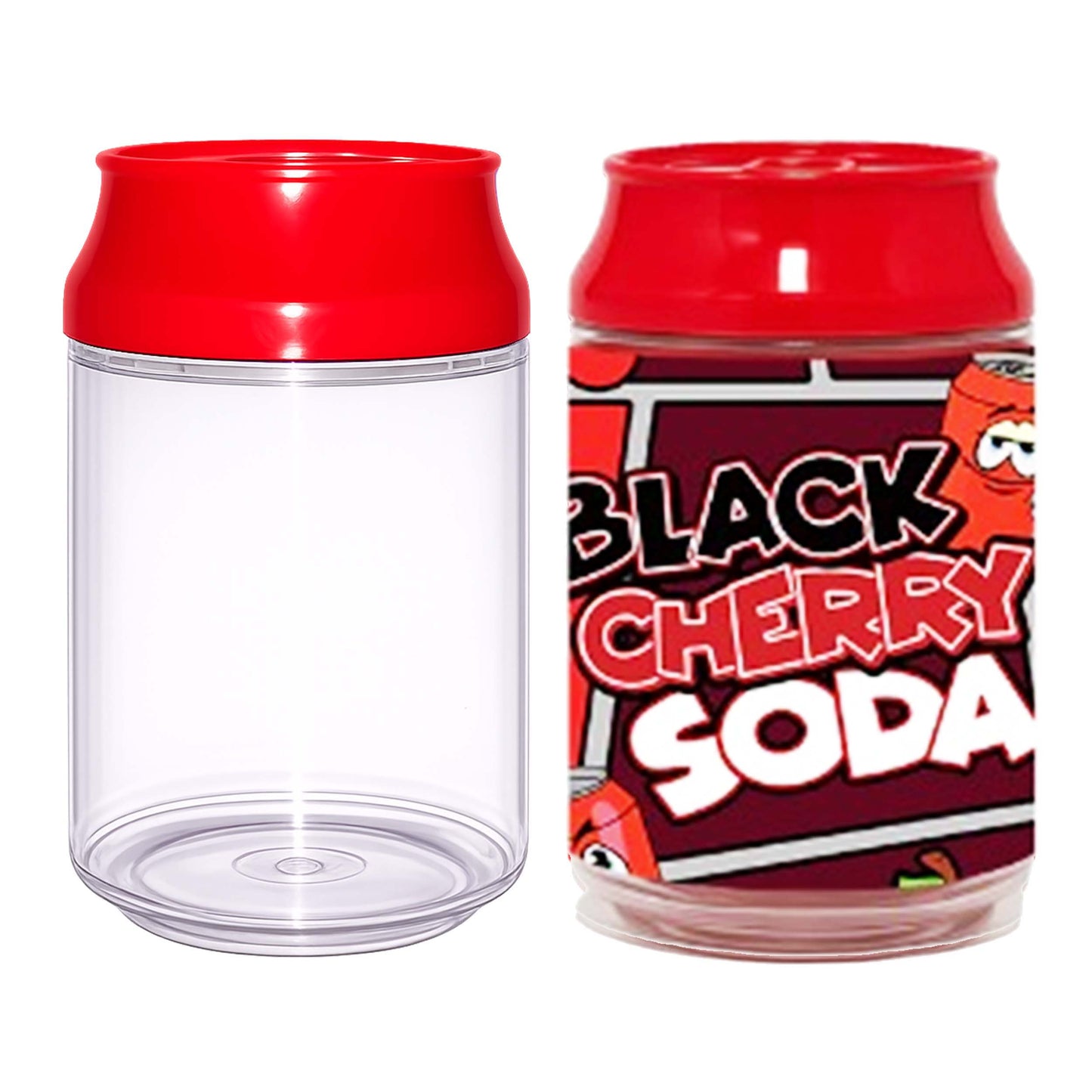 (12 Count) Clear Soda Can Style Storage Containers with Lids – Reusable Decorative Organizer Set