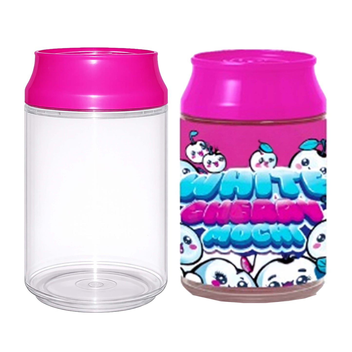 (12 Count) Clear Soda Can Style Storage Containers with Lids – Reusable Decorative Organizer Set