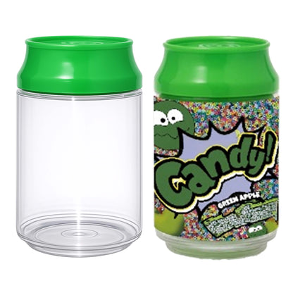 (12 Count) Clear Soda Can Style Storage Containers with Lids – Reusable Decorative Organizer Set
