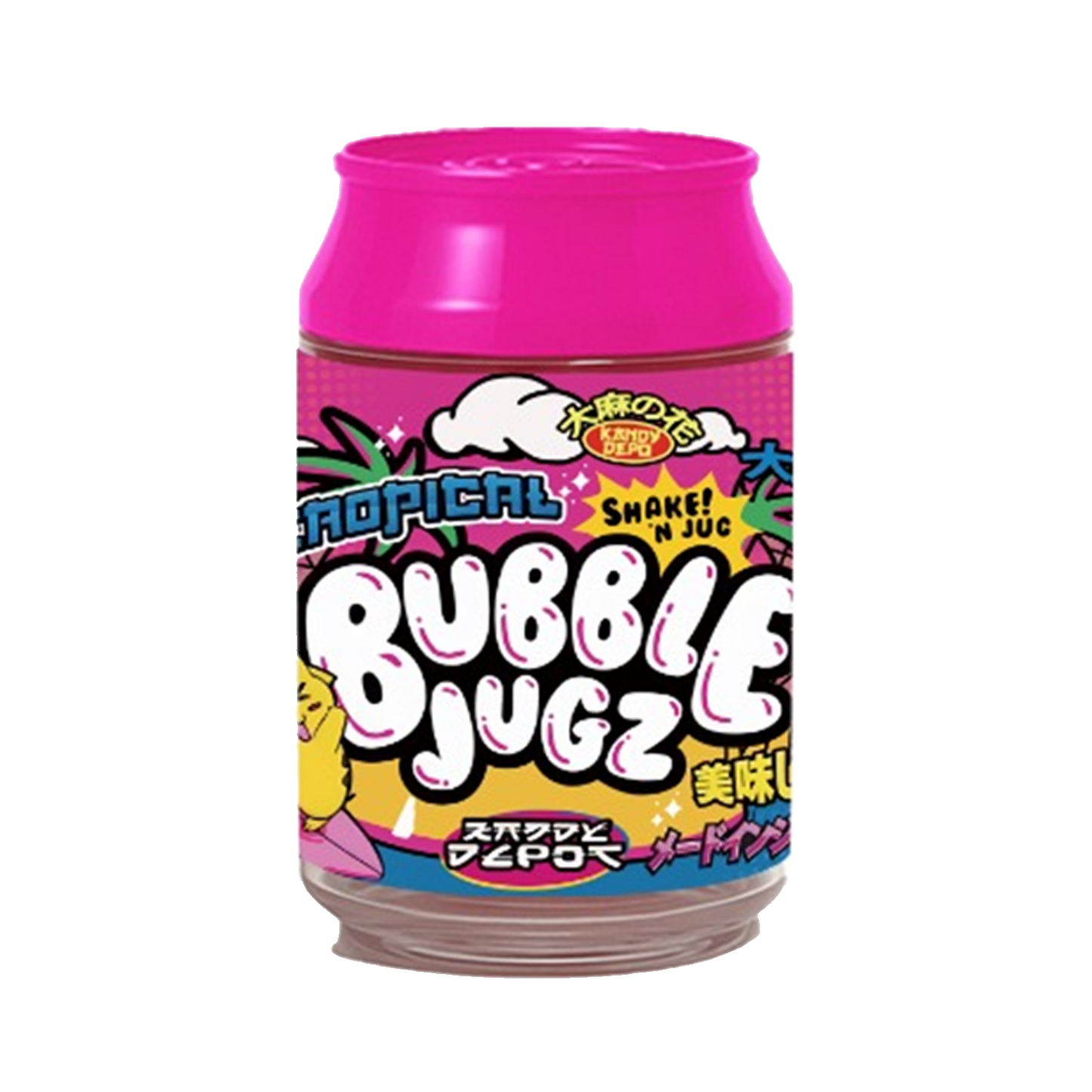 (12 Count) – K Depo Tropical Bubble Design 3.5 Size Plastic Jar