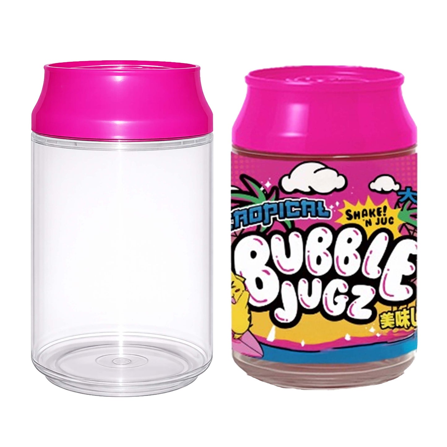 (12 Count) Clear Soda Can Style Storage Containers with Lids – Reusable Decorative Organizer Set