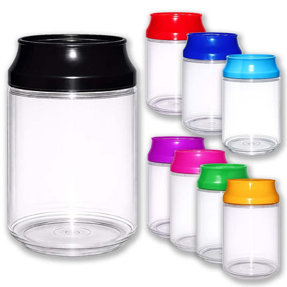 12 Pack 3.5g Soda Can Style Plastic Storage Containers with Lids Mystery Bundle - Assorted Designs