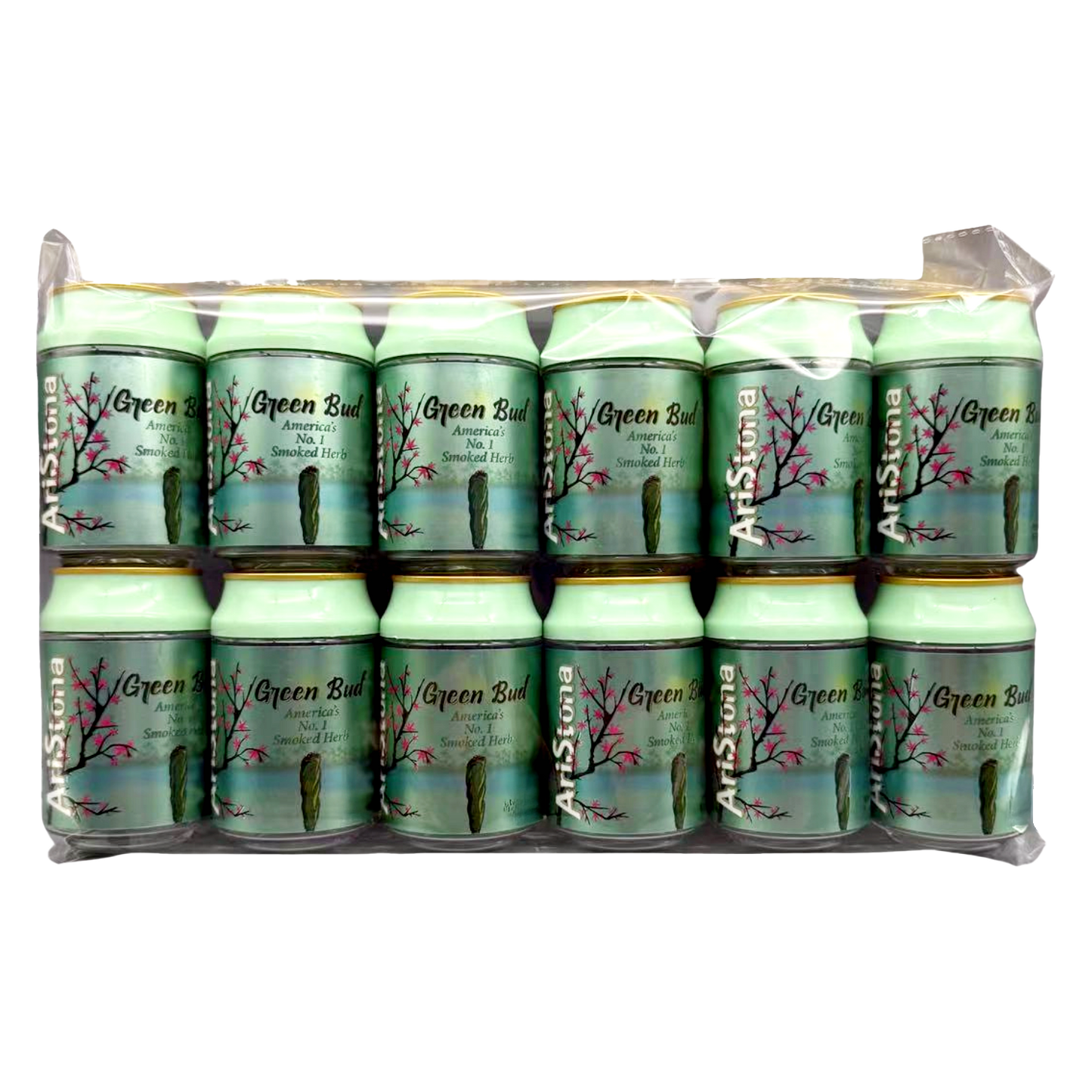 3.5g Plastic Soda Can Jar - Aristona Green Bud (12 Count)