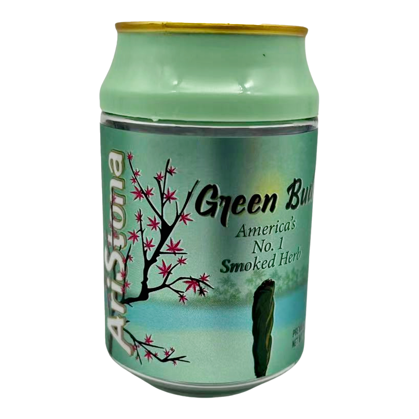 3.5g Plastic Soda Can Jar - Aristona Green Bud (12 Count)