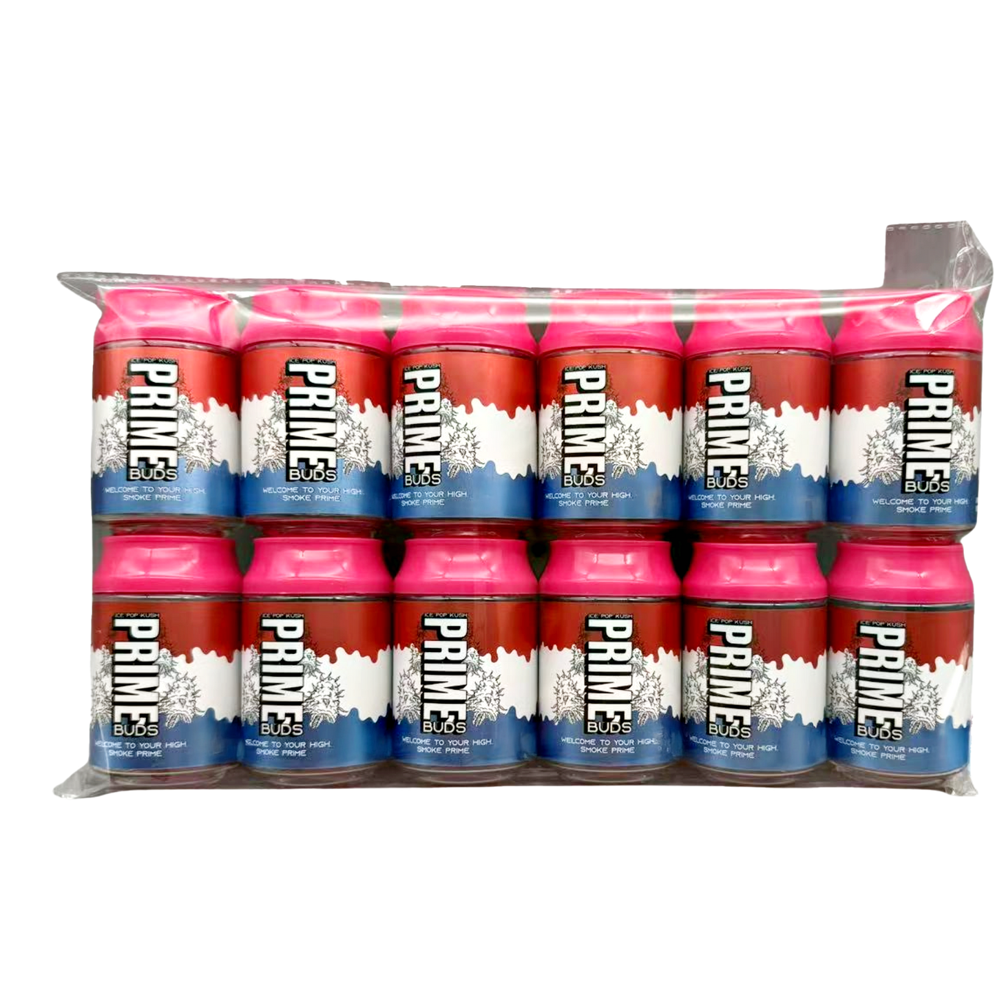 3.5g Plastic Soda Can Jar - Prime Buds (12 Count)