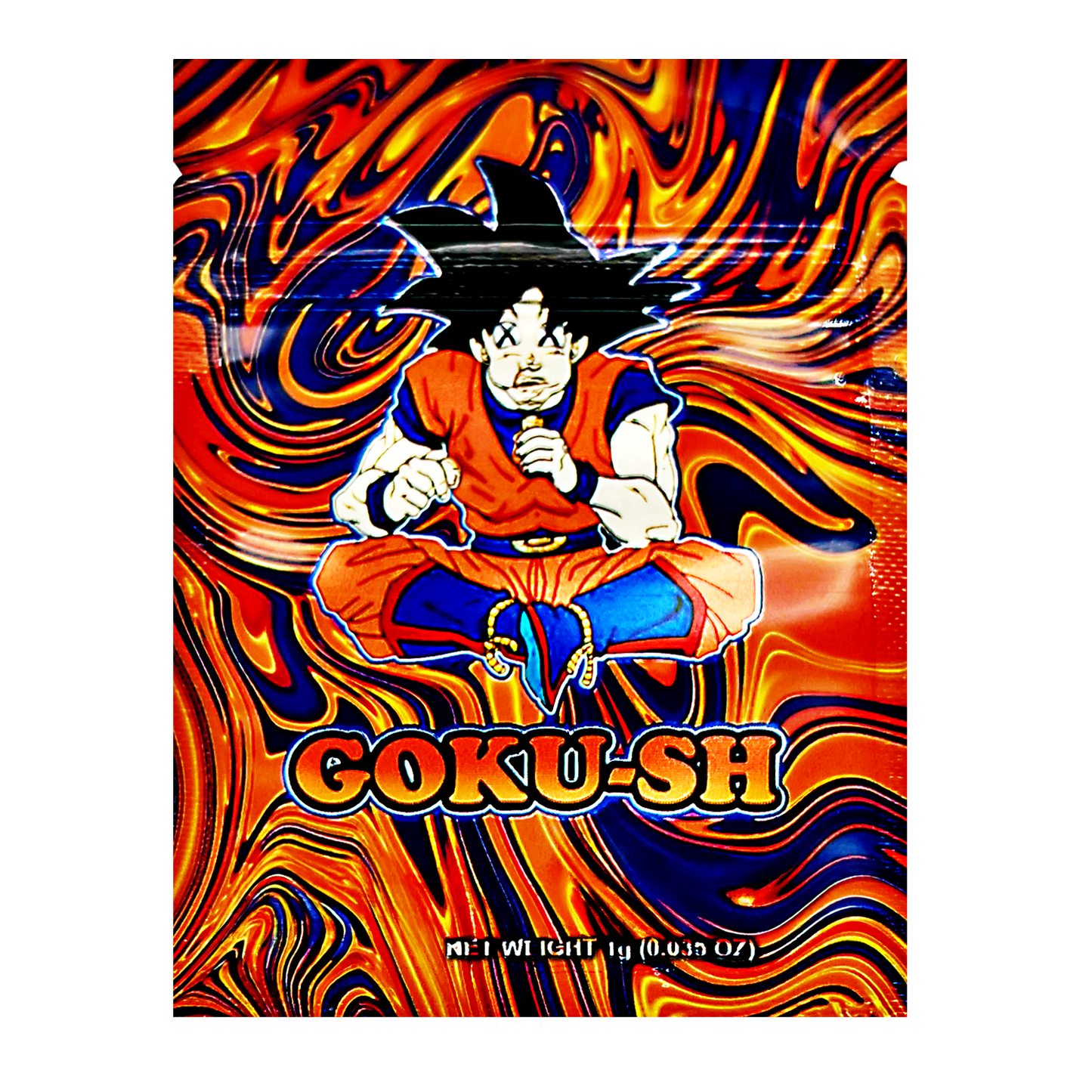 1g Exotic Mylar Bag - GOKU-SH Orange (100 Count)