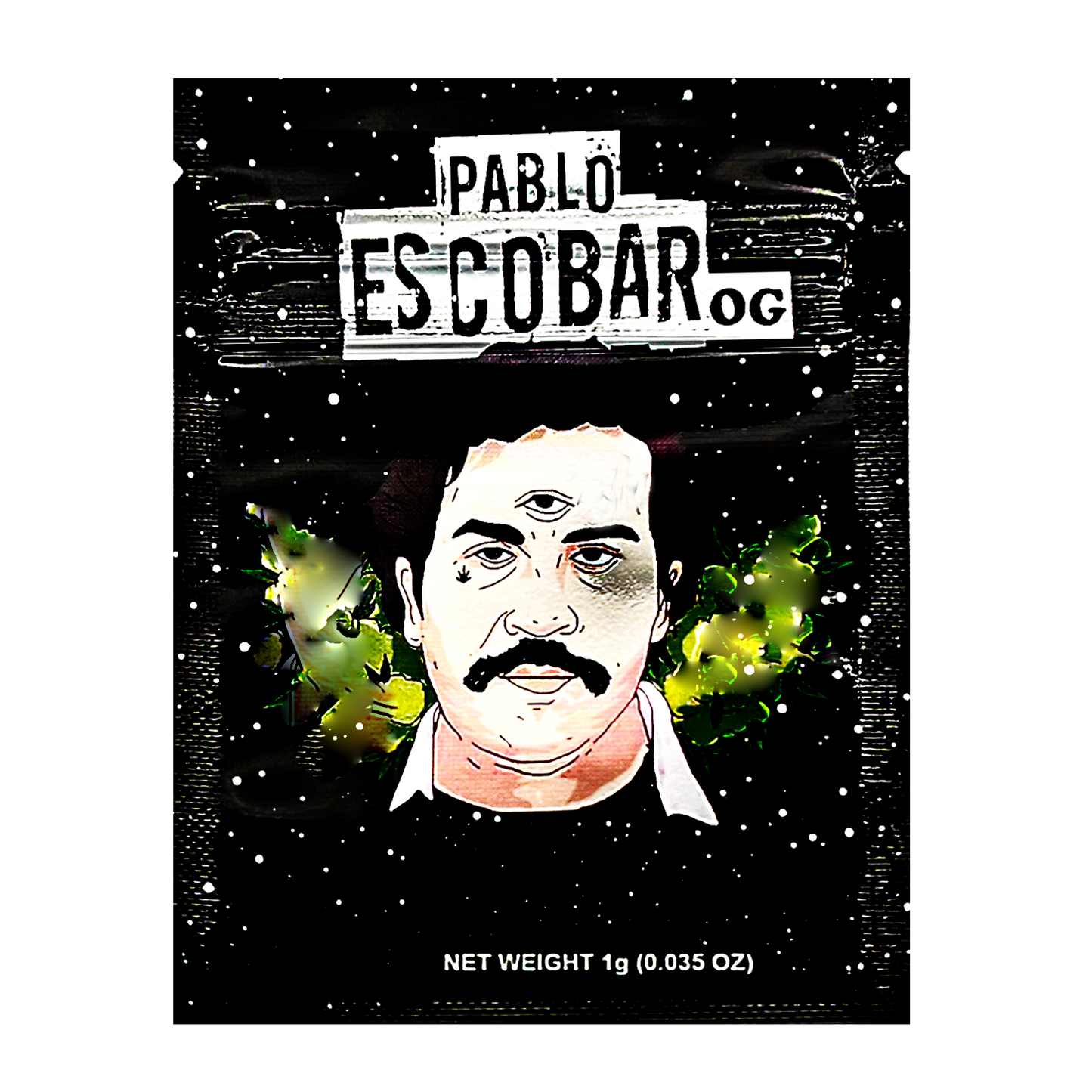 100 Pack – 1g Exotic - CMB - Mylar Bags Resealable Foil Packaging Pouches - Pablo Escobar OG