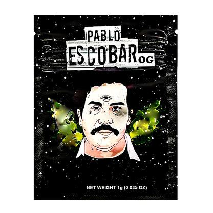 100 Pack – 1g Exotic - CMB - Mylar Bags Resealable Foil Packaging Pouches - Pablo Escobar OG