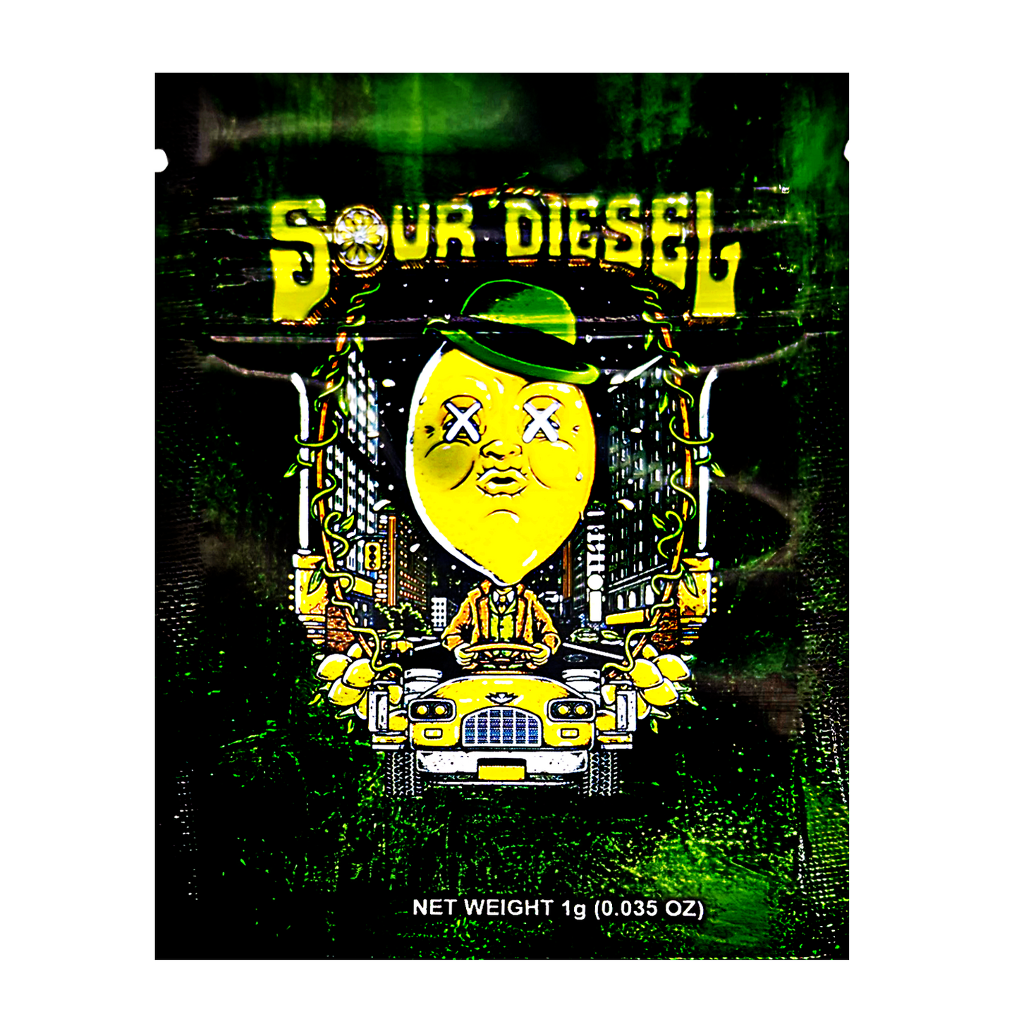 1g Exotic Mylar Bag - Sour Diesel Lemon (100 Count)