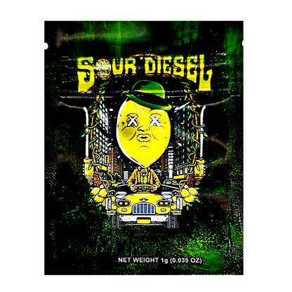 1g Exotic Mylar Bag - Sour Diesel Lemon (100 Count)