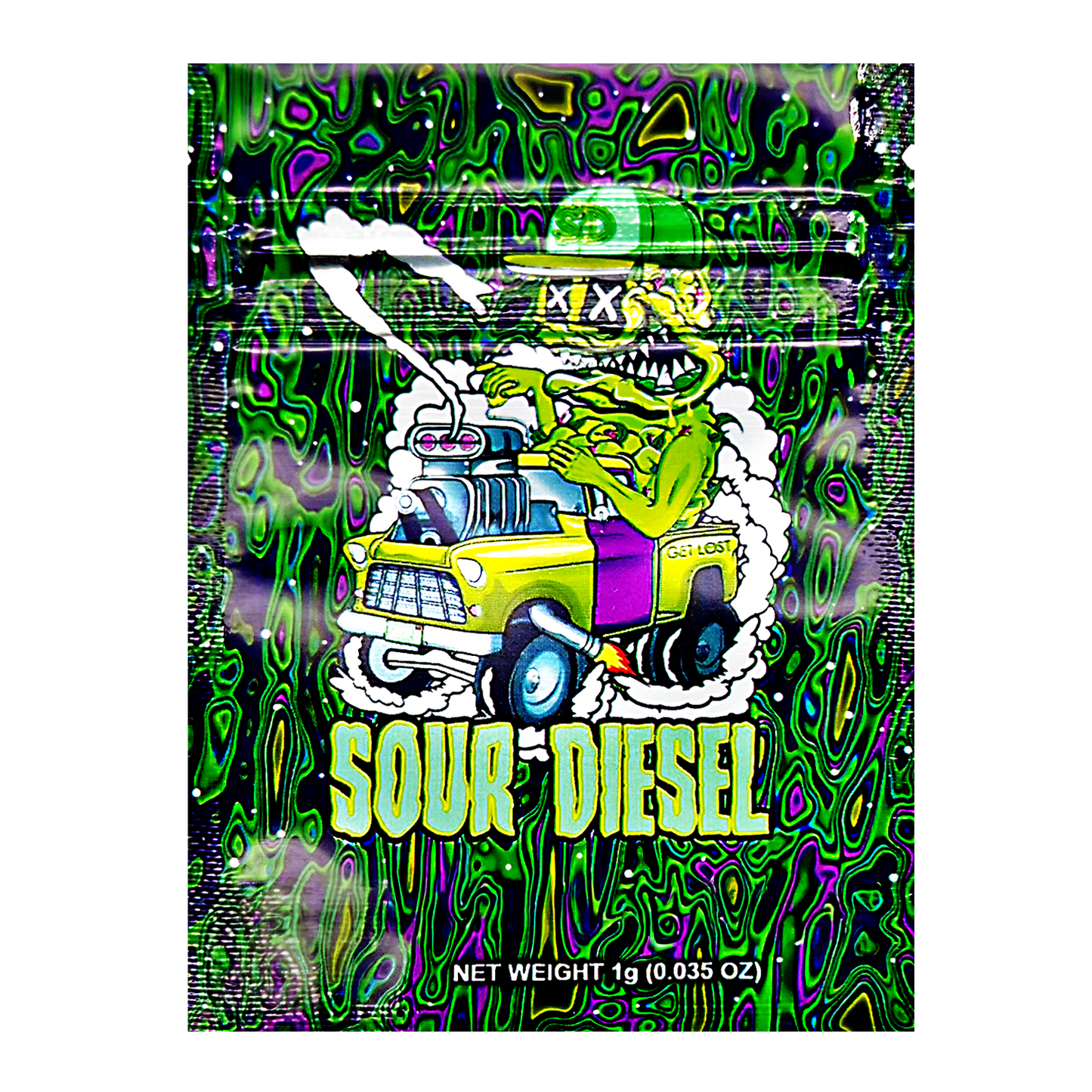 1g Exotic Mylar Bag - Sour Diesel Truck (100 Count)