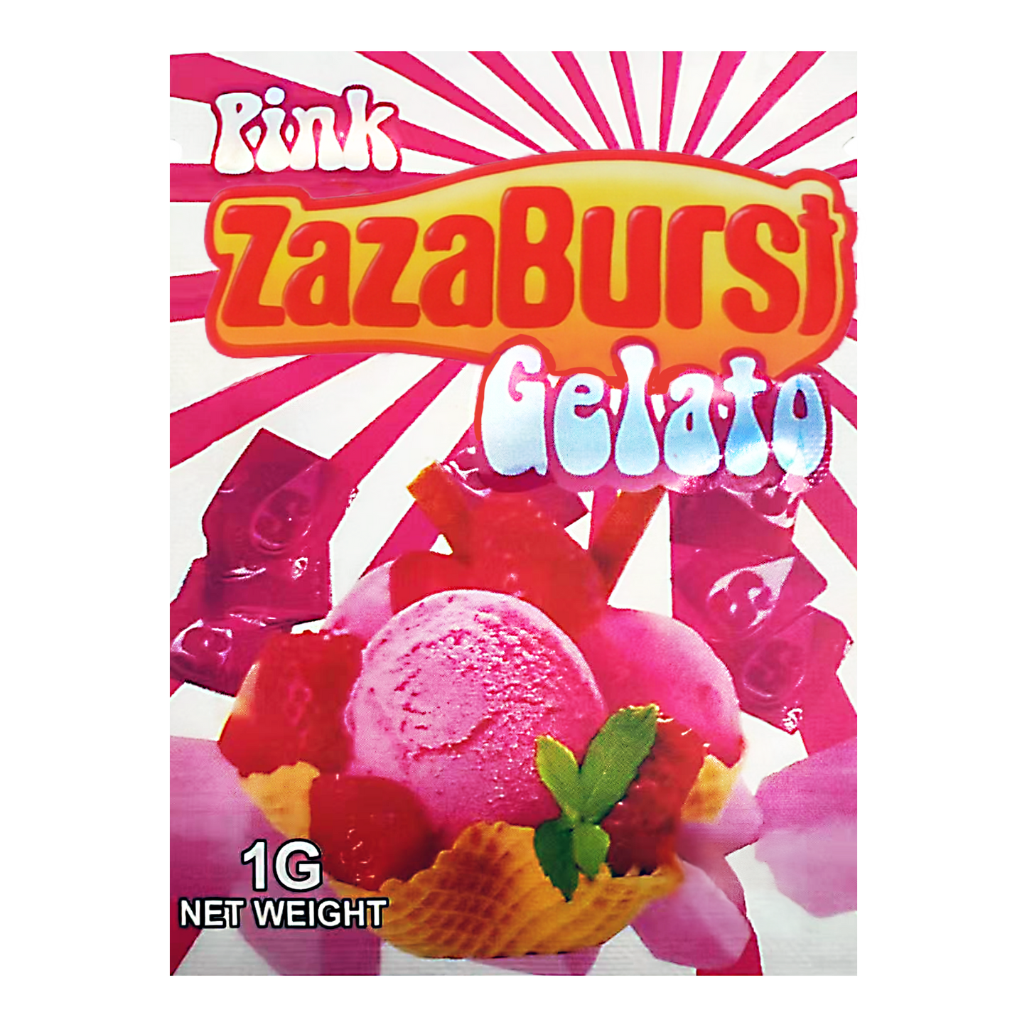 1g Exotic Mylar Bag - Pink Zazaburst Gelato (100 Count)