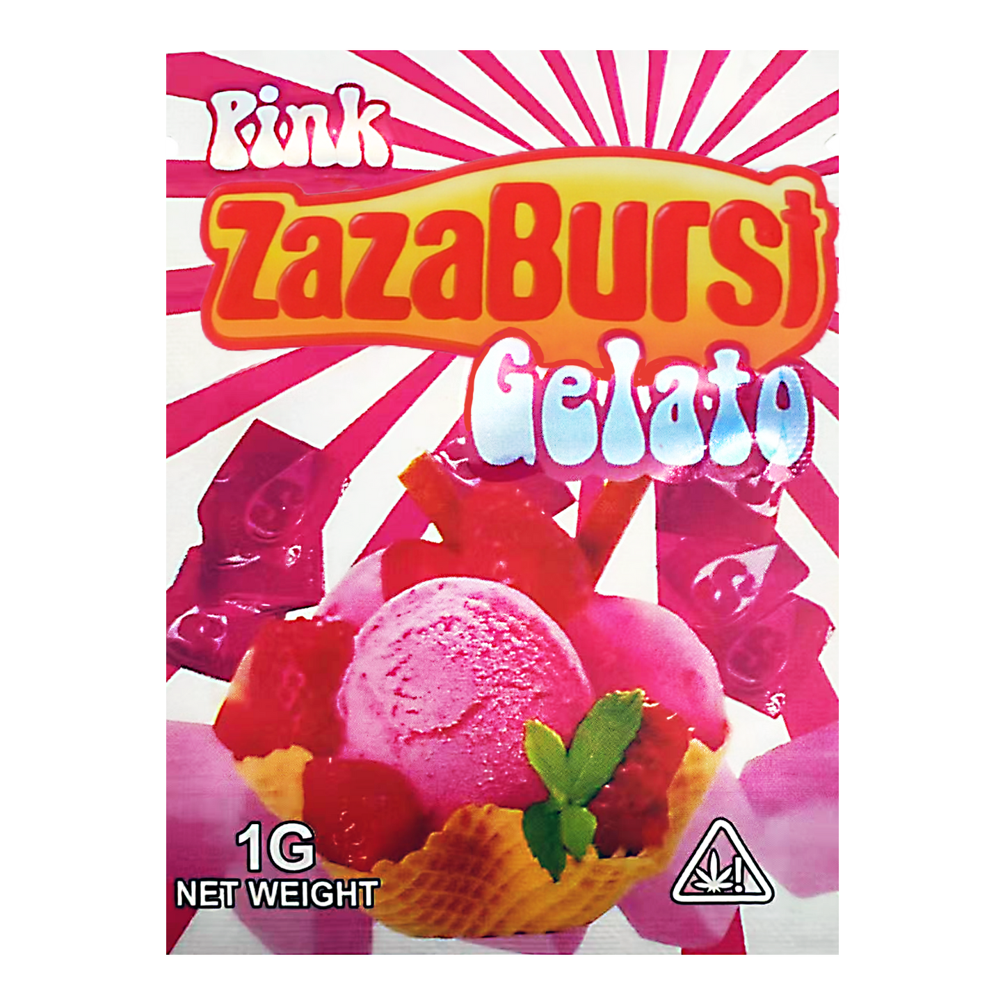 1g Exotic Mylar Bag - Pink Zazaburst Gelato (100 Count)