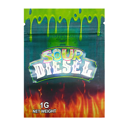 1g Exotic Mylar Bag - Sour Diesel (100 Count)