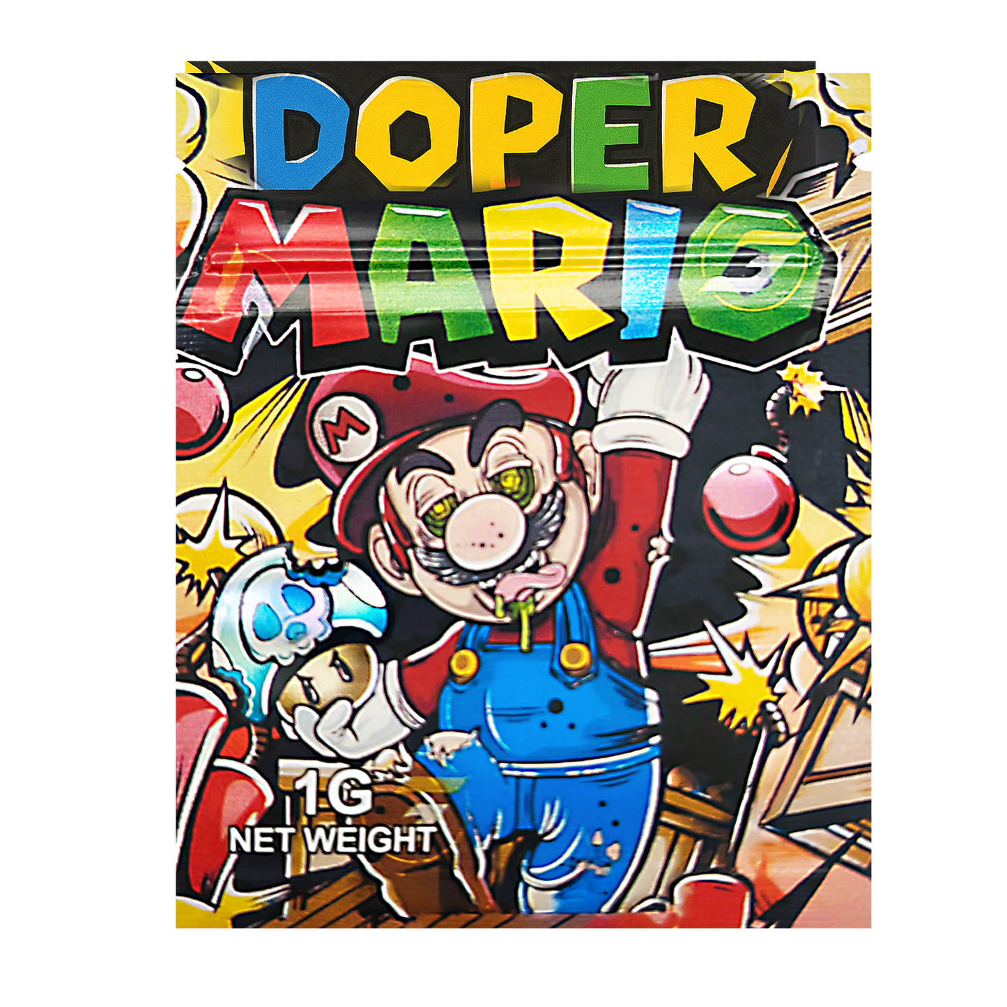 1g Exotic Mylar Bag - Doper Mario Organic Sativa (100 Count)