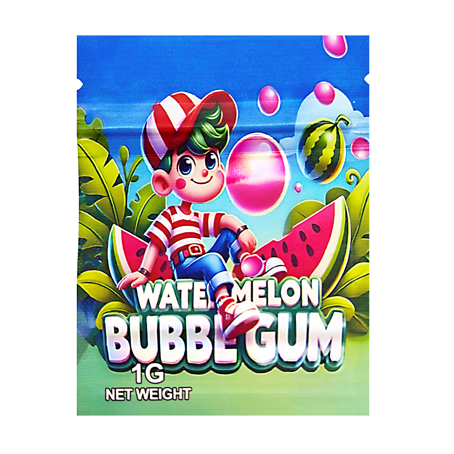 100 Pack – 1g Exotic - CMB - Mylar Bags Resealable Foil Packaging Pouches - Watermelon Bubblegum
