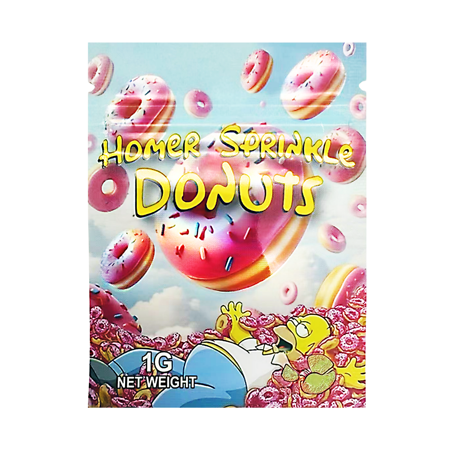 1g Exotic Mylar Bag - Homer Sprinkle Donut (100 Count)