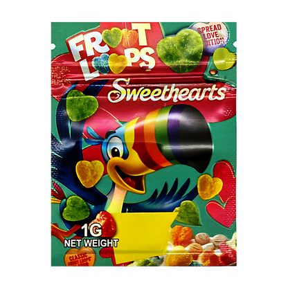 1g Exotic Mylar Bag - Froot Loops Weedablers Sweethearts (100 Count)