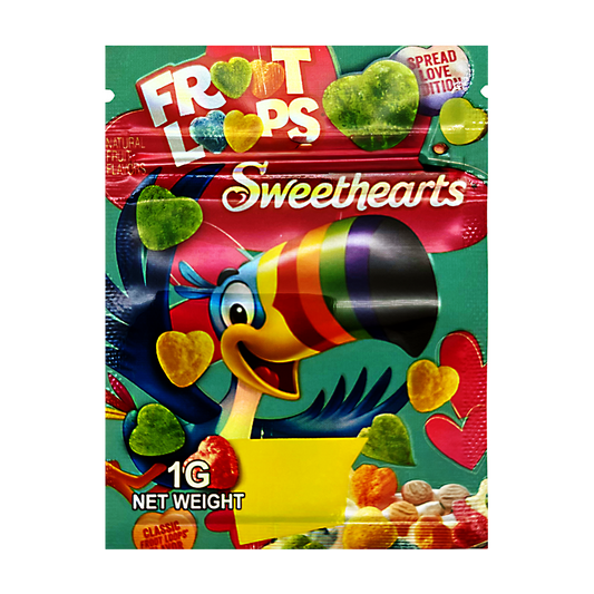 1g Exotic Mylar Bag - Froot Loops Weedablers Sweethearts (100 Count)